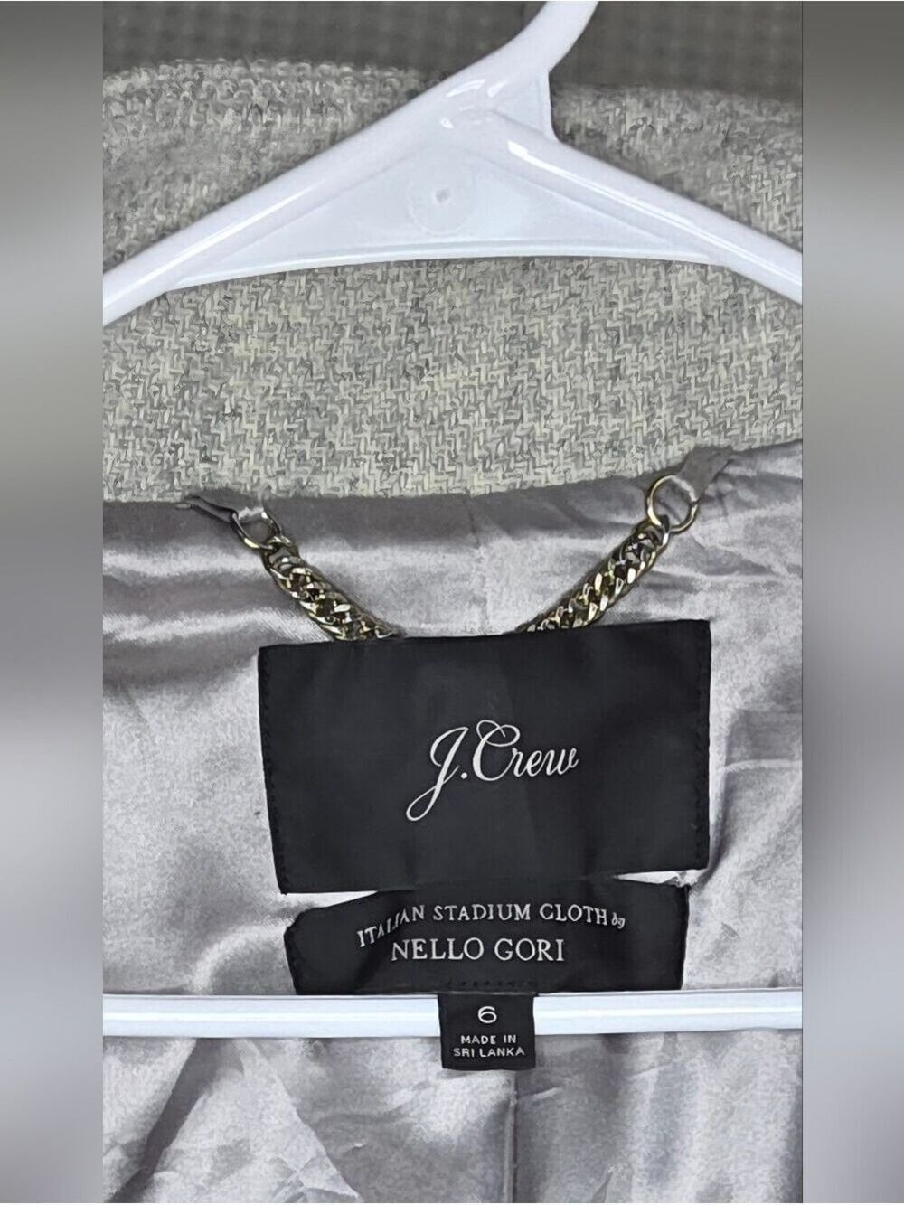 J.Crew Italian Stadium Cloth Wool Coat Gray Nello Gori Size 6 Quiet Luxury - Picture 7 of 14